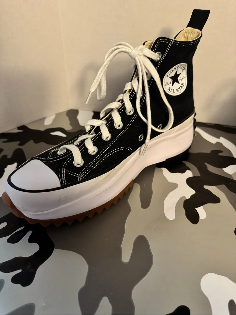 Converse Run Star Hike Platform High-Top Sneakers - Black/White legit